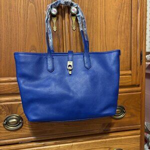 Tommy Hilfiger Blue Leather Tote HandBag - NWT